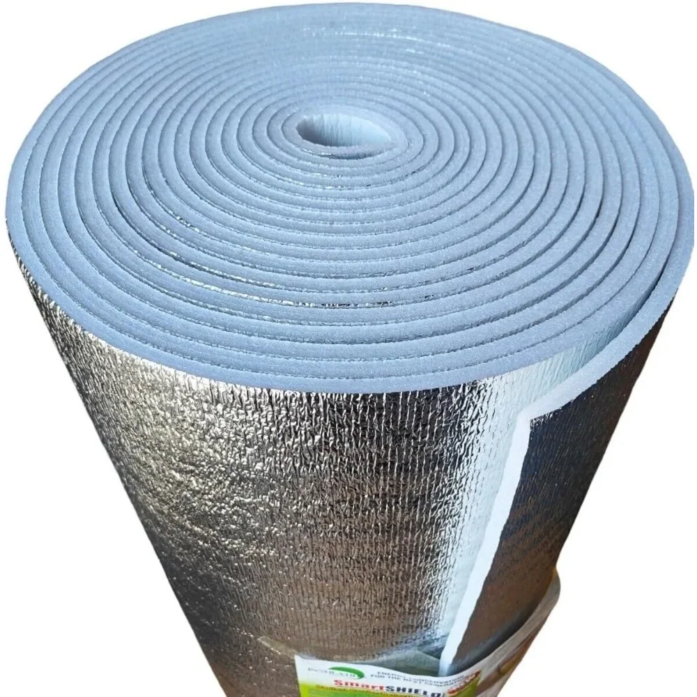 -10mm 48" x 50ft Reflective Insulation roll, Foam Core Radiant Barrier, Thermal Insulation Shield -
