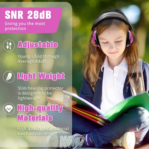 Imagen 2 del producto ZOHAN niños protección auditiva seguridad auditiva reducción de ruido orejeras ajustables para niños autismo audición problemas sensoriales NRR 25dB