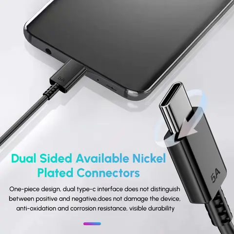 45W सैमसंग ओरिजिनल पीडी केबल यूएसबी टाइप-सी वायर्ड 25W 5A सुपर फास्ट चार्जर सैमसंग S25 S24 S23 S22 नोट 20 A15 A33 A34 A54 क्विक 8 best sales सैमसंग केबल - №2