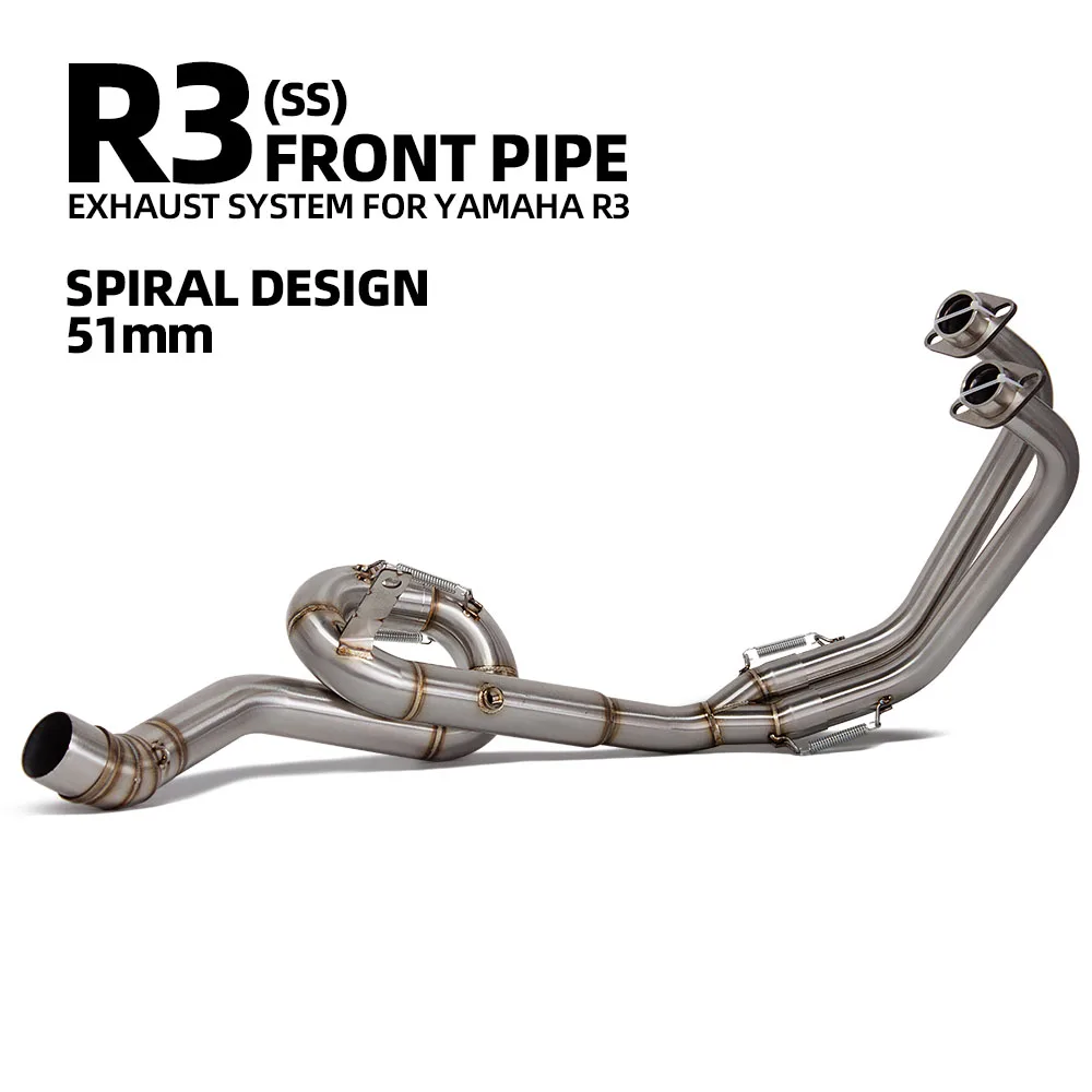 

Sport Racing Motorcycle Exhaust System Front Link Pipe 51MM Rotate Manifold For R3 R25 MT03 MT25 2015-2024