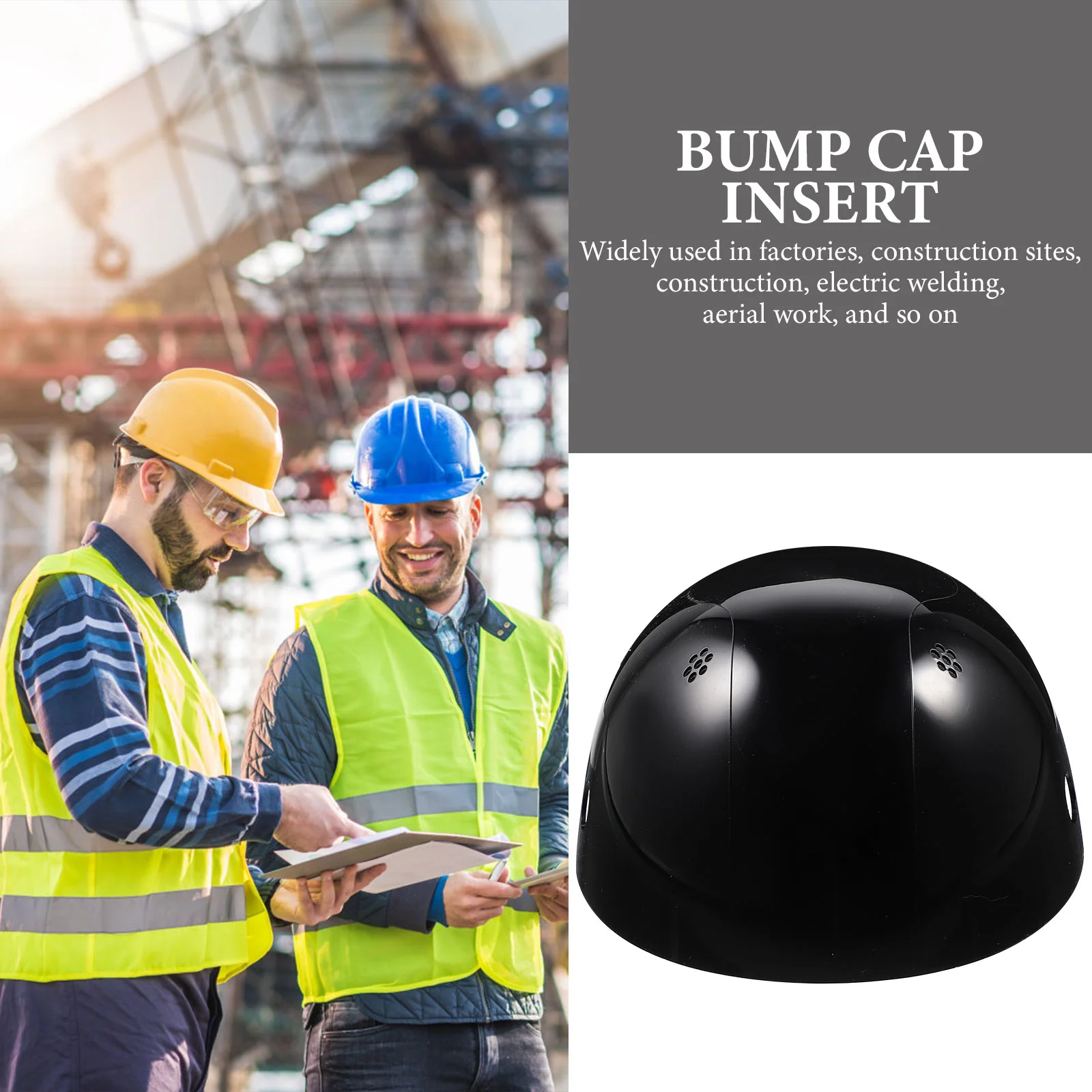 Bump Cap อุปกรณ์เสริมซับกันชนเบสบอลหมวก Liners ใส่พลาสติกสีดํา