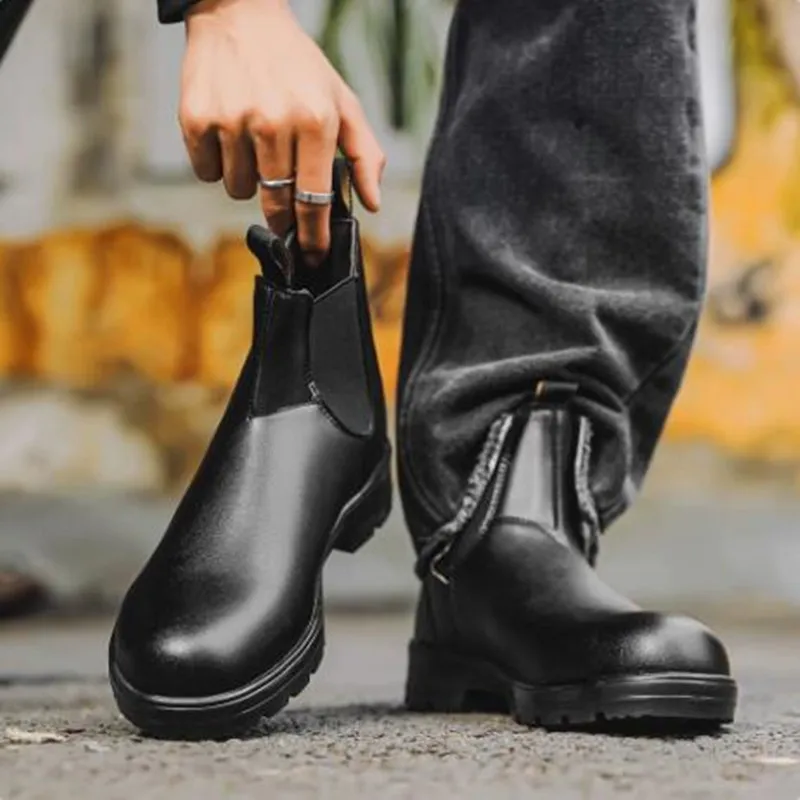 

New Fashion Unisex Shoes Outdoor Non-slip Boots Retro Couple Leather Boots Winter Outdoor Cowboy Botas Masculinas Zapatos Hombre