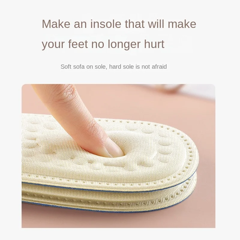 2-in-1 Insole T-shaped Sponge Anti Wear Heel Stick Anti Drop  Breathable Sweat Absorbing Massage Foot Care Massage Shoe Pads