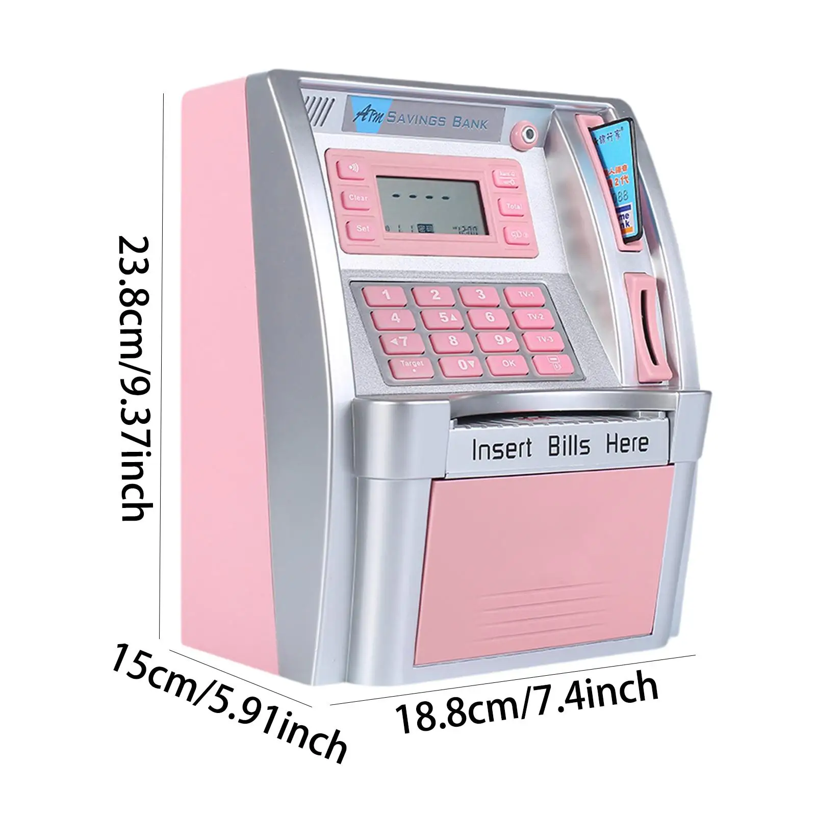 Cofrinho atm para crianças, rolagem automática de dinheiro, banco eletrônico, caixa de economia de dinheiro para crianças, meninos, meninas, adolescentes, presentes de aniversário