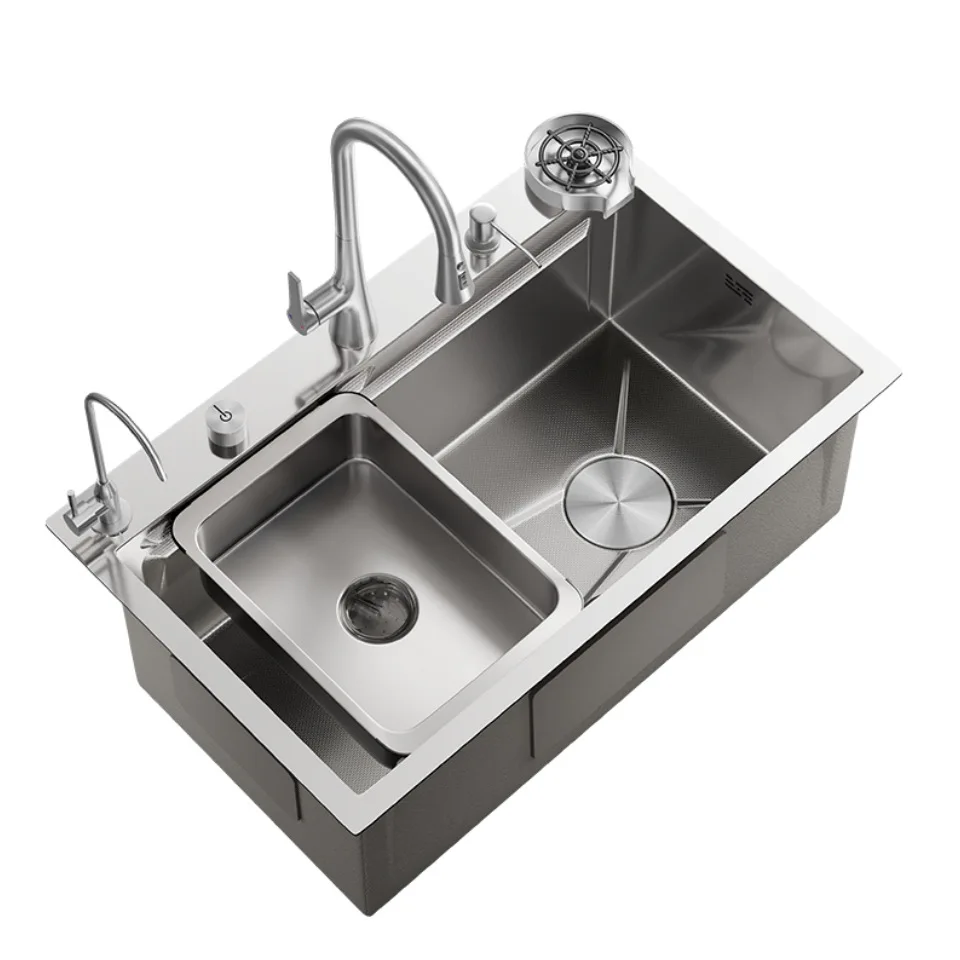 

Large single sink food grade, stainless steel, sink, multi-function, kitchen sink