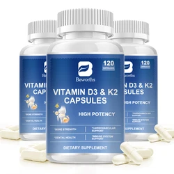 Beworths Vitamin D3+K2 Supplement Vitamin D3 5000 IU Bone &Heart Health Support Cardiovascular Health Support Calcium Absorption