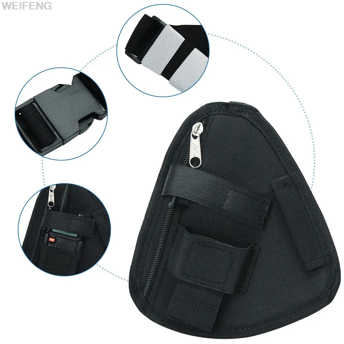 Tactical Walkie Talkie Pouch Harness Bag Shoulder Radio Holster Chest Pack Adjustbale Two Way Intercome Bag Hunting Phone Bag