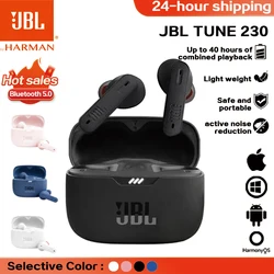 Oryginalny JBL Tune 230nc TWS bezprzewodowy zestaw słuchawkowy Bluetooth bas radiowy wodoodporny słuchawka sportowa z słuchawki z mikrofonem T230nc