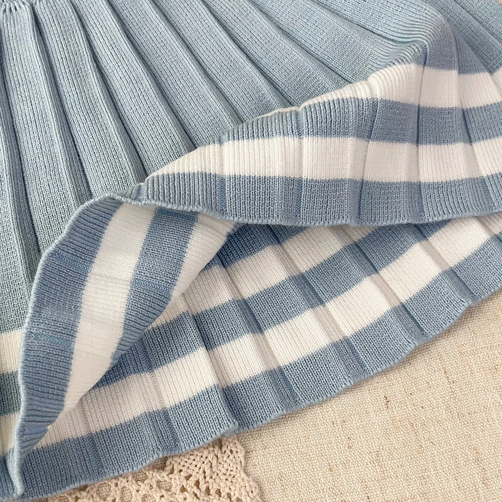 Koreanische Version Süße Niedliche Kinderkleidung Herbst und Winter Pullover-Sets Mädchenbekleidung Langärmliges Kariertes Oberteil + Kurzer Rock – Detail 9