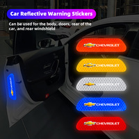 4Pcs Car Safety Warning Stickers Night Reflection Mark Decals For Chevrolet Cruze Spark Captiva Suburban Camaro Malibu Silverado