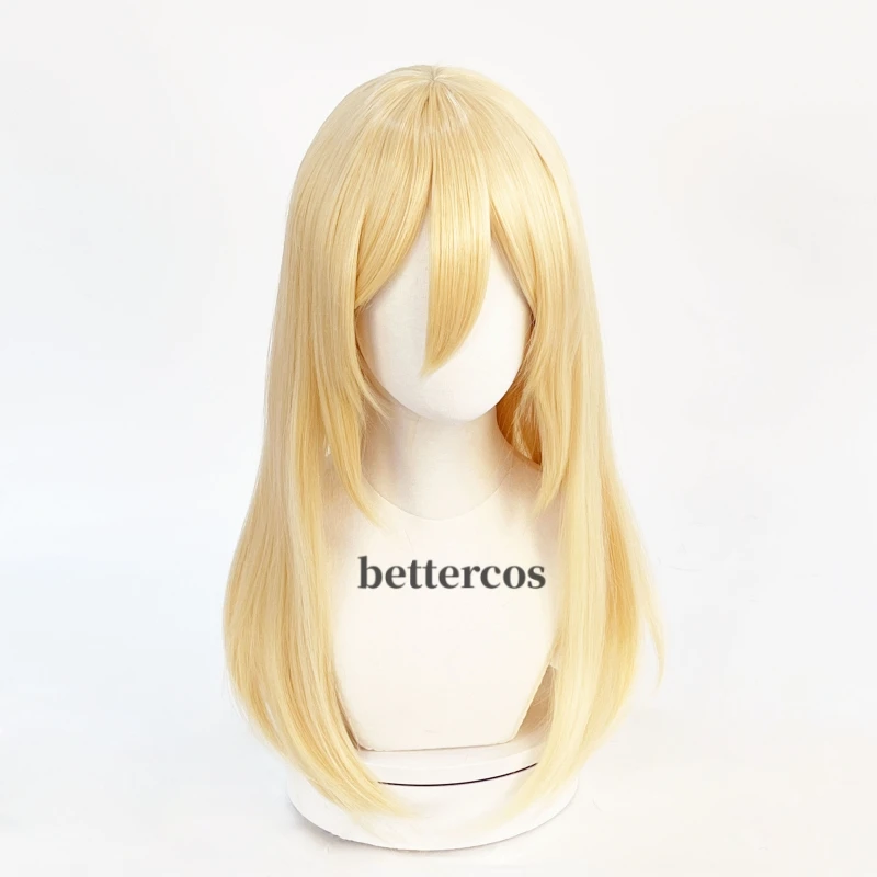 Anime Historia Reiss Cosplay Wig Krista Lenz Gold Yellow Heat Resistant Synthetic Hair Wigs + Wig Cap image 3