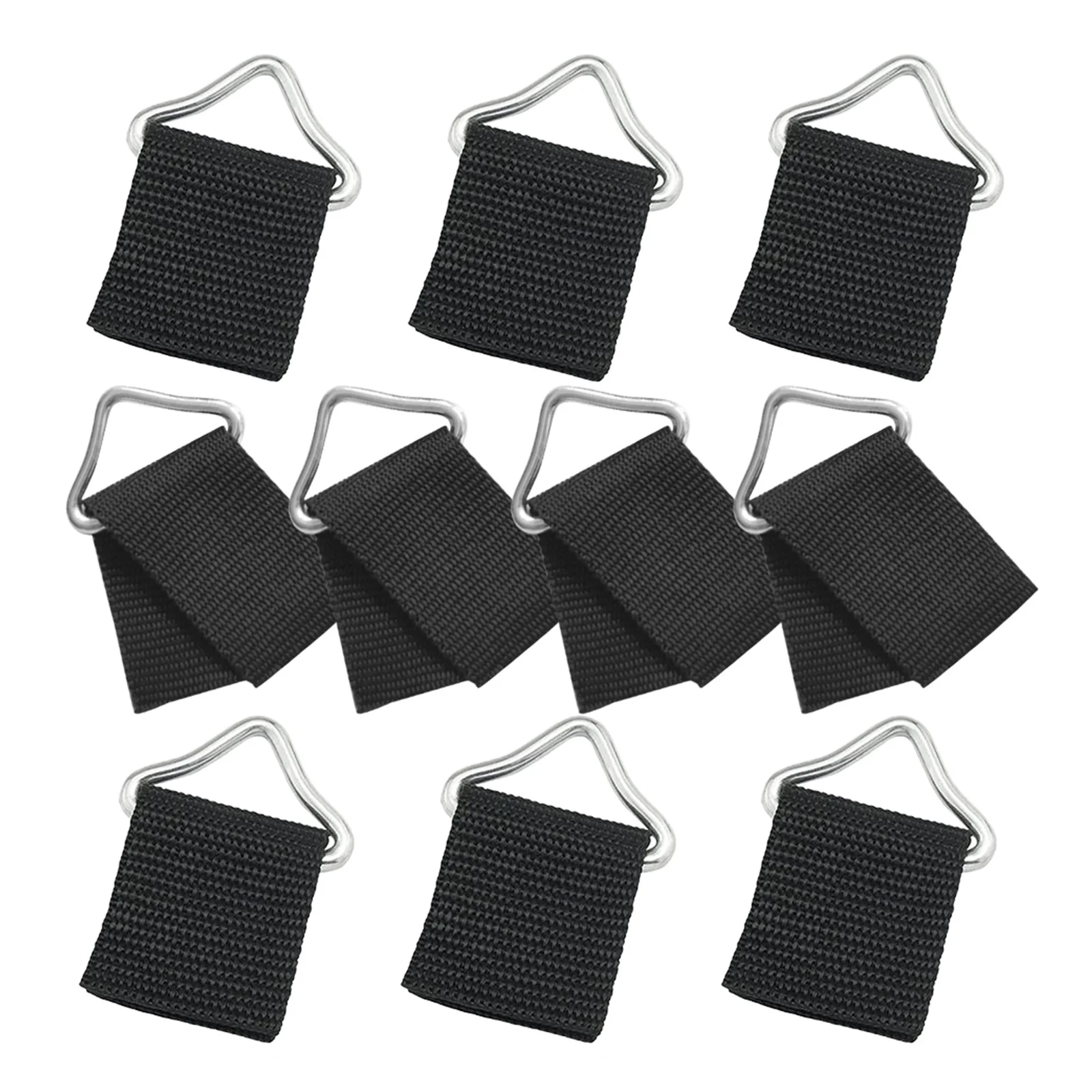 

10Sets Metal Triangle Buckles Trampoline Replacement Parts Strong Portable Connectors for Trampoline Mesh Surface Jump Cloth