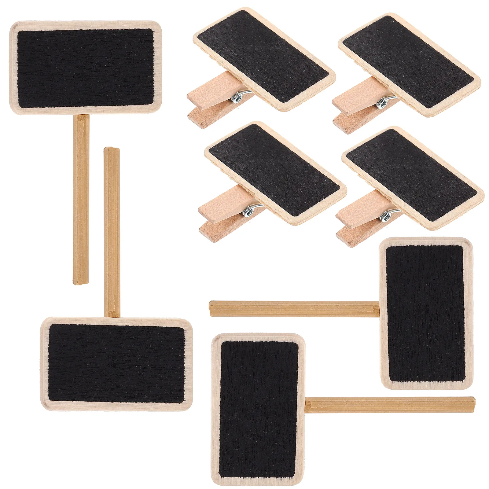 50Pcs Little Blackboard Clips Wooden Photo Clamps Reusable Note Holders for Messages Memo Craft Home Decor Creative Mini