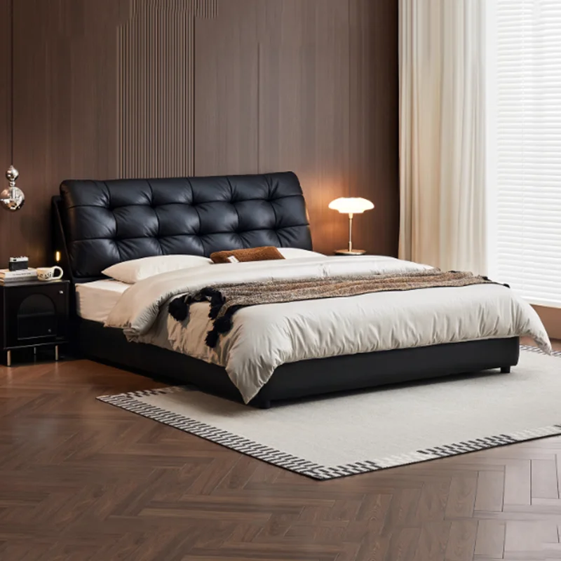 

Кожаная кровать для спальни, экономия места, дизайн пола для сна, японская кровать, простой европейский пол, королевский размер, модная мебель Muebles