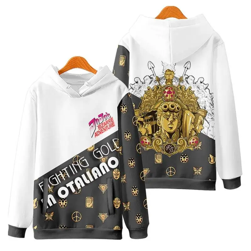 Neue Jojo bizarre Abenteuer Unisex Hoodies Herbst Kinder Comic Kapuze Männer Streetwear lässig Hip Hop neue Jungen schwarze Sweatshirts Tops