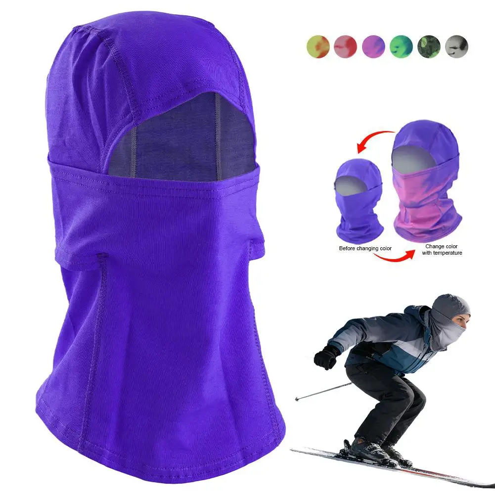 Color-changing Headgear Motorcycle For Hiking Cycling Heat Reactive Balaclava Unisex Temperature Sensitive Ski Mask