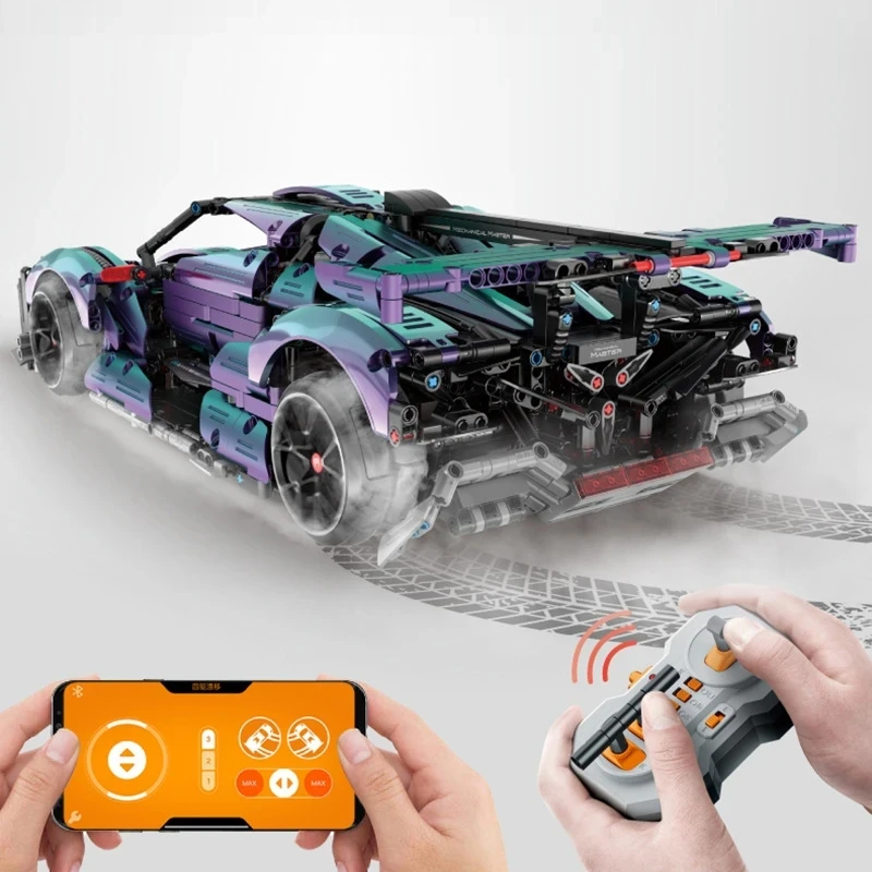 IM.Master 9826 Drift Supercar Chameleon Mechanical Master Electric Remote Control Vehicle Model Building Blocks Bricks Toys Set