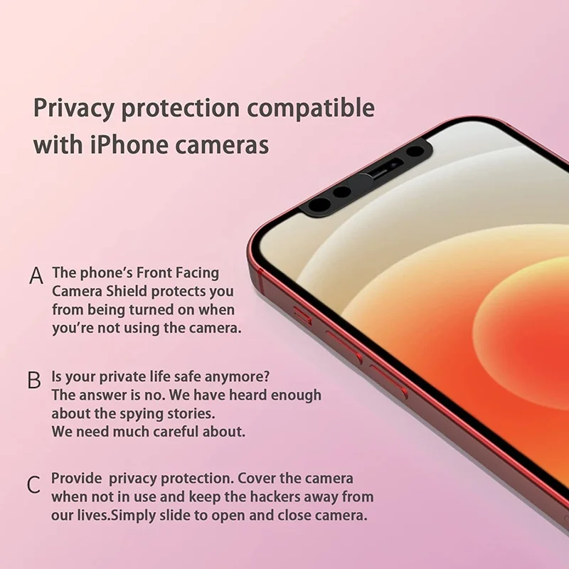 Utral Thin WebCam Cover Privacy Front Phone Lens Cover For iPhone XR 11 12 13 14 15 16 17 Pro Max Camera Slider Protector Case