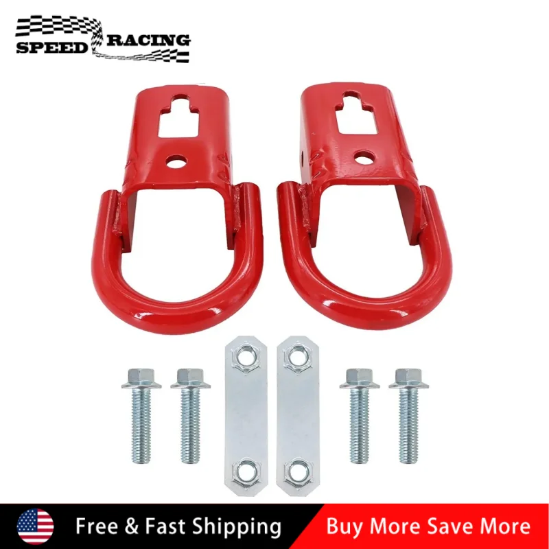 

FL3Z-17N808-A 2 шт. передние левые и правые буксировочные крюки с фурнитурой для Ford F-150 2007-2015 Ford Expedition Red 2009-2019 гг.