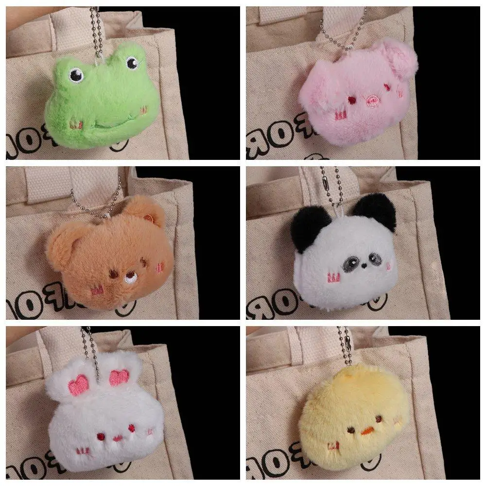 Chirping Bear Pendant Backpack Decor Car Key Pendant Fashion Kawaii Keyring Cartoon Plush Stuffed Toy Creative Birthday Gift