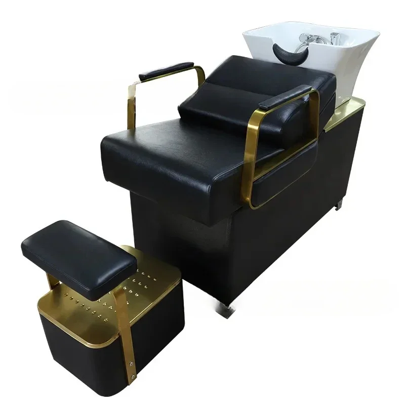 Barber Shop Flushing Bed for Hair Salon High-End Fashion Shop Hairdressing Shop Shampoo Chair Half Lying
