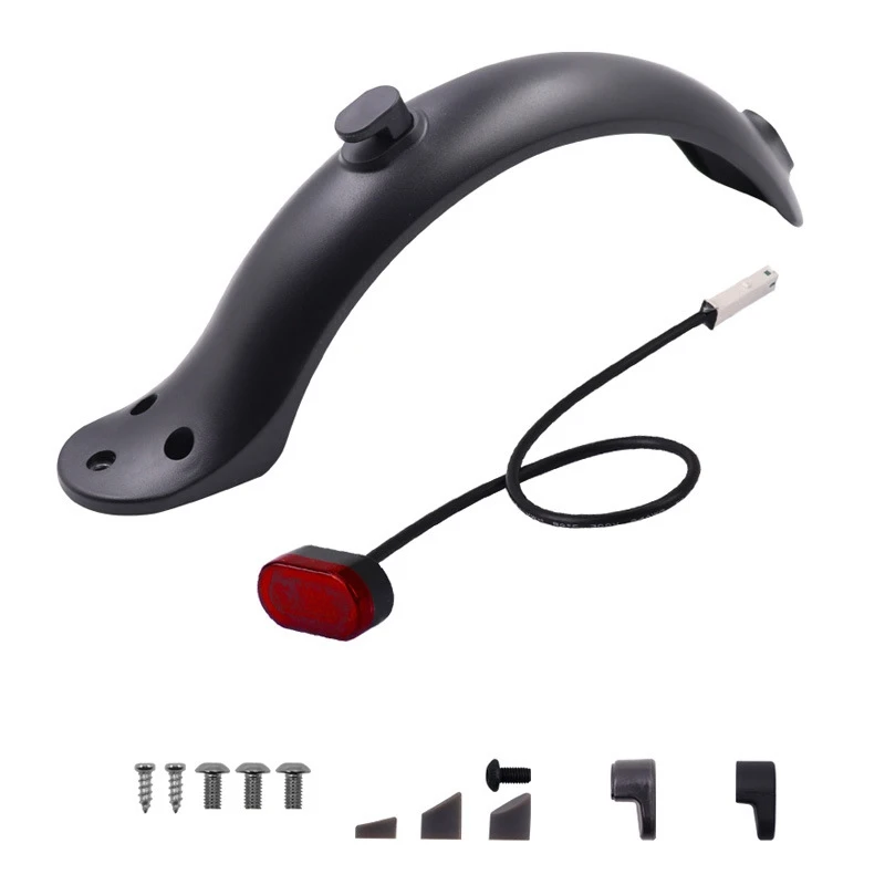 NEW-Repair Spare Parts Fender With Taillight For Xiaomi M365 And 1S Electric Scooter Brake Light Mud Fender With Hook Parts