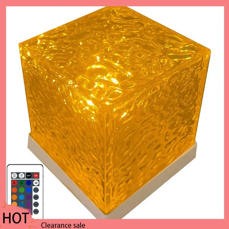 A88Z 3D dynamische waterrimpel projectorlamp 16-kleuren kristal nachtlampje met afstandsbediening voor slaapkamer, woonkamer studeerkamer Dura