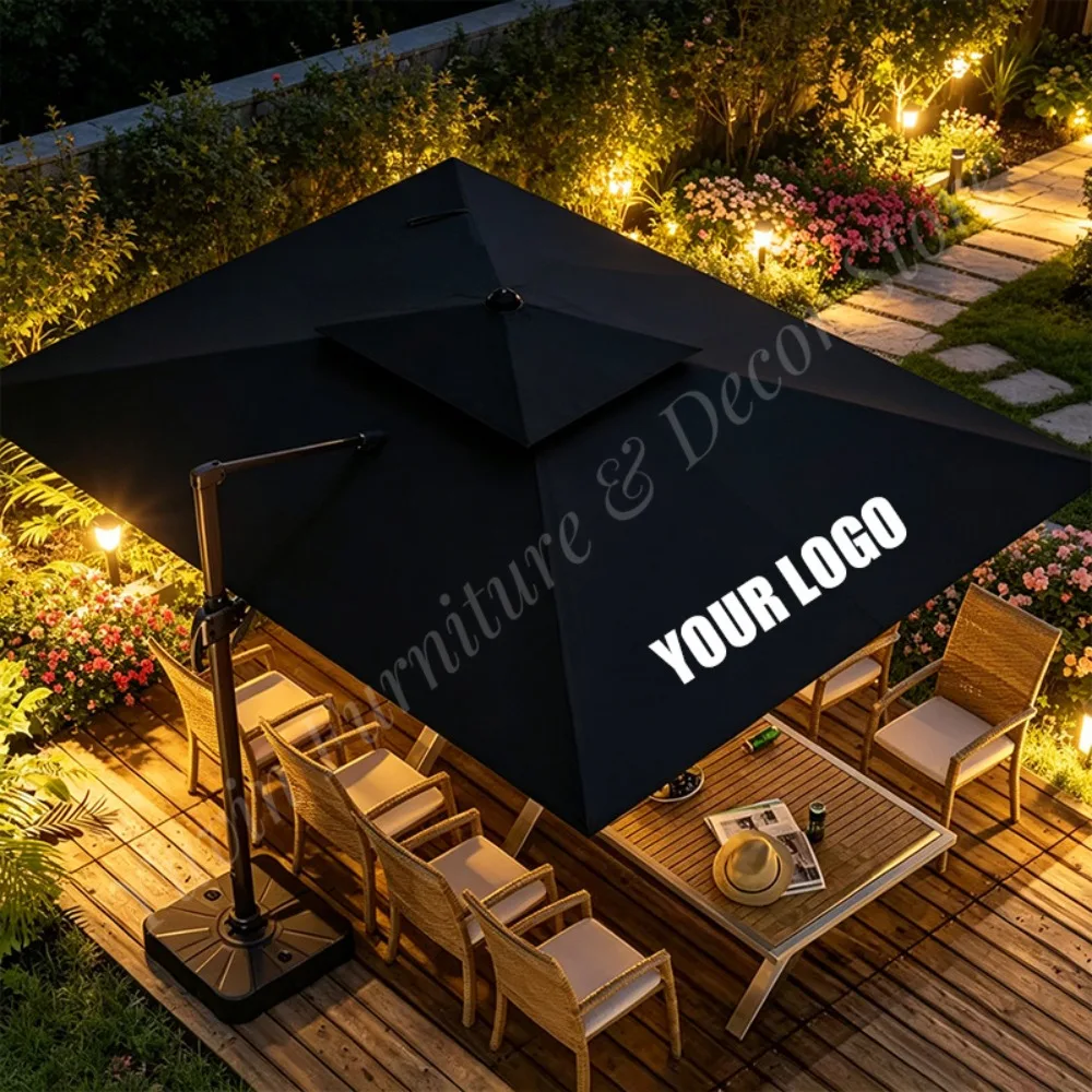 Modern Foldable Outdoor Waterproof Cantilever Umbrella for Garden Beach Patio Restaurant Park & Living Room Sun Shade