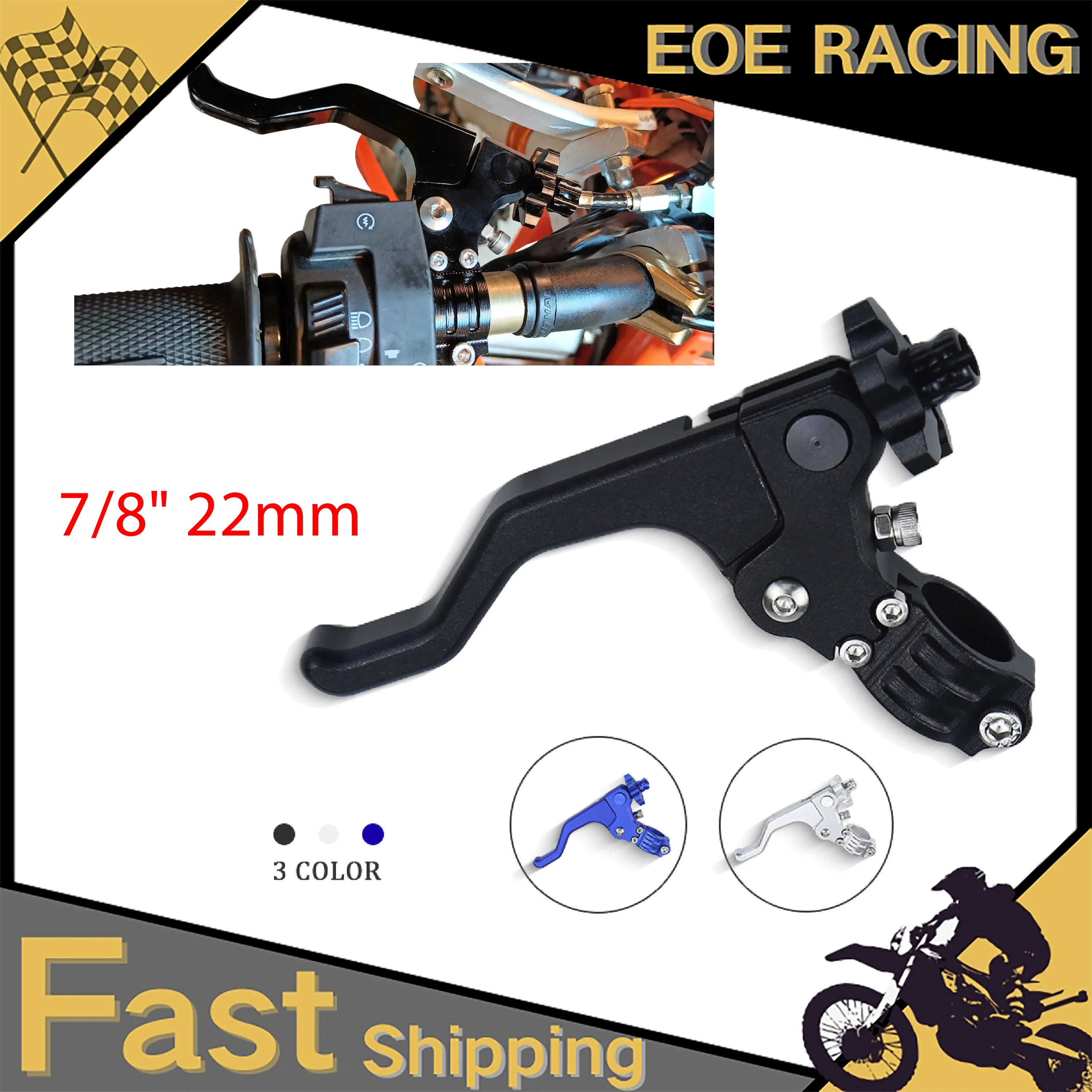 

7/8" 22mm Motorcycle Short Stunt Clutch Lever For Suzuki RM85 RM125 RM250 RMZ250 450 RMX250 DRZ400R DR250R Honda CBR 300R 500R