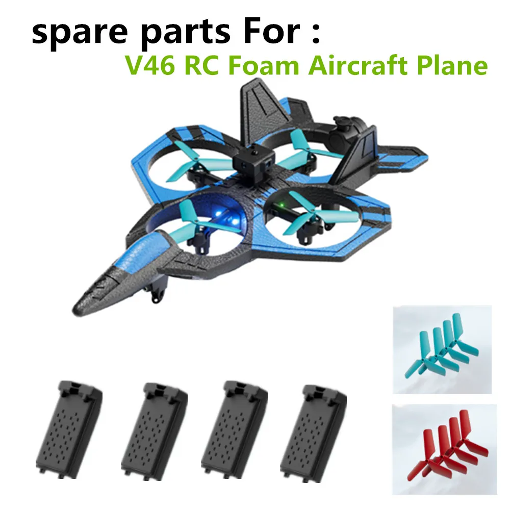 3.7v 1800mah bateria/hélice maple leaf acessórios uso para v46 rc avião 4d-v46 baterias peças de reposição
