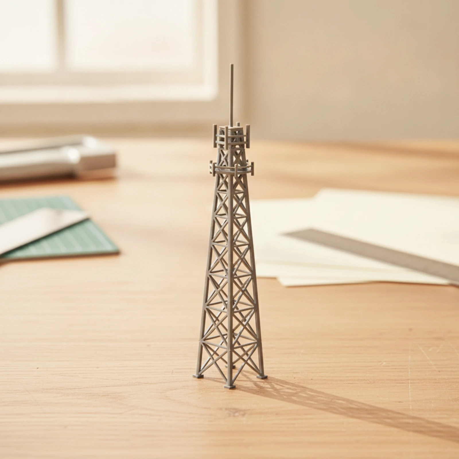 Transmission Mast Model Unassembled Communications Mast Model Lightweight for Diorama Builders, Sandbox Play