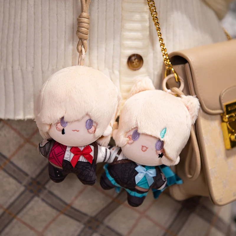 12cm genshin impacto figura dos desenhos animados plushies andarilho furina lyney lynette boneca bonito mini saco de brinquedo macio pingente chaveiro de pelúcia