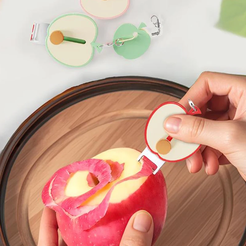 

1 Pcs Fruit Kiwi Peeler With Keychain Orange Cutter Vegetable Stainless Steel Peelers Portable Potatoes Manual Peeling Kitchen
