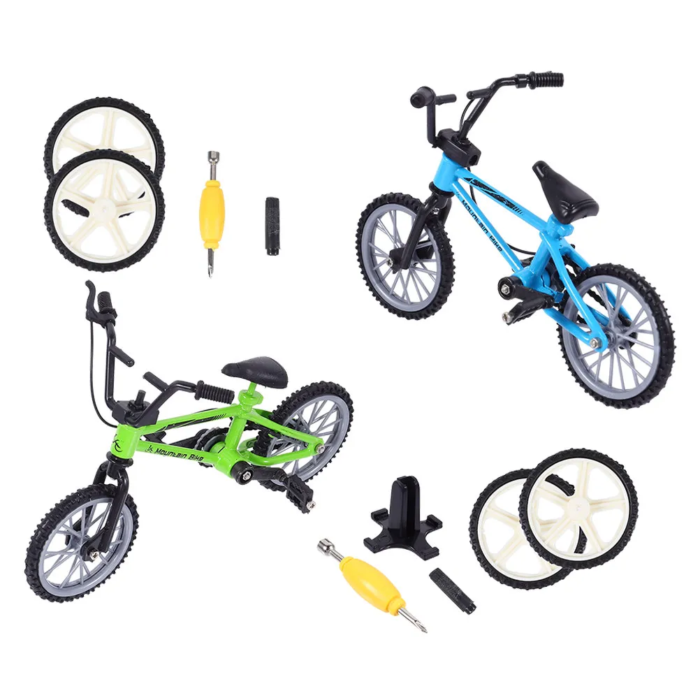 

2Sets Finger Bike Aluminum Alloy Portable Desktop Table Competitive Game Stress Relief Relaxer Finger Bikes