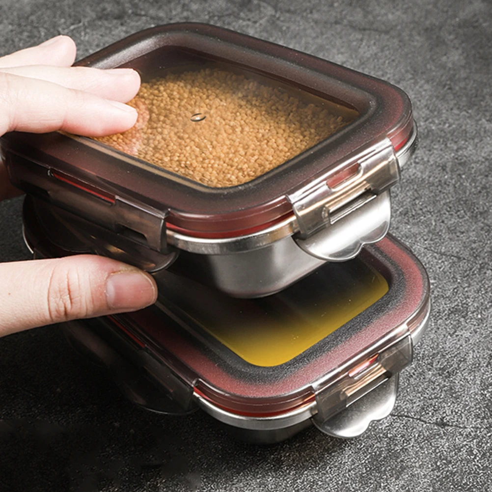 

Stainless Steel 304 Grade Airtight Sealed Lunch Box Portable Bento Case for Home Office School Picnic Fruit Meat Vegetable