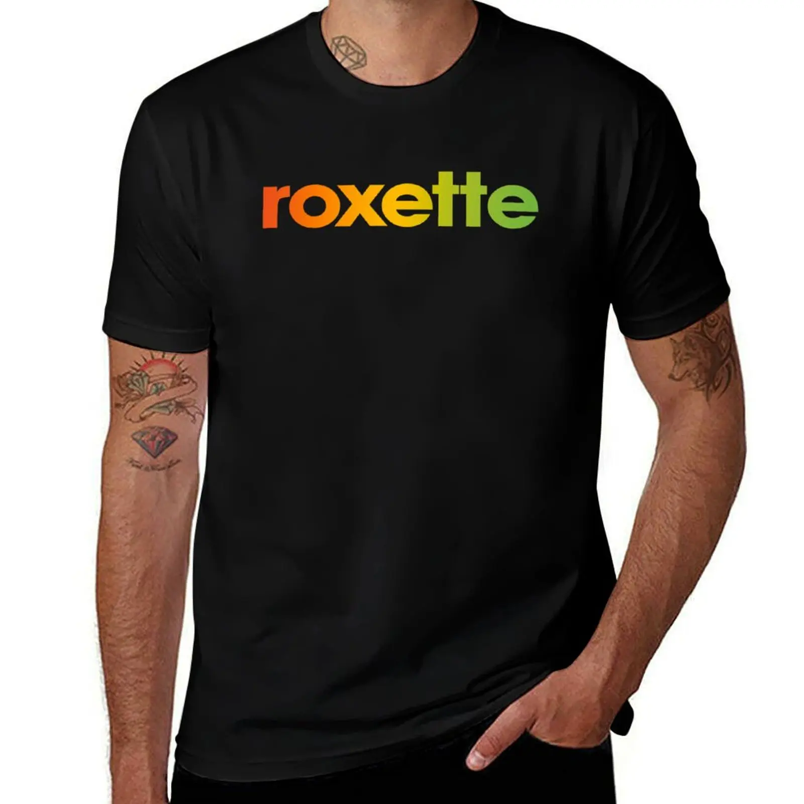 Футболка Roxette, модный повседневный топ с короткими рукавами