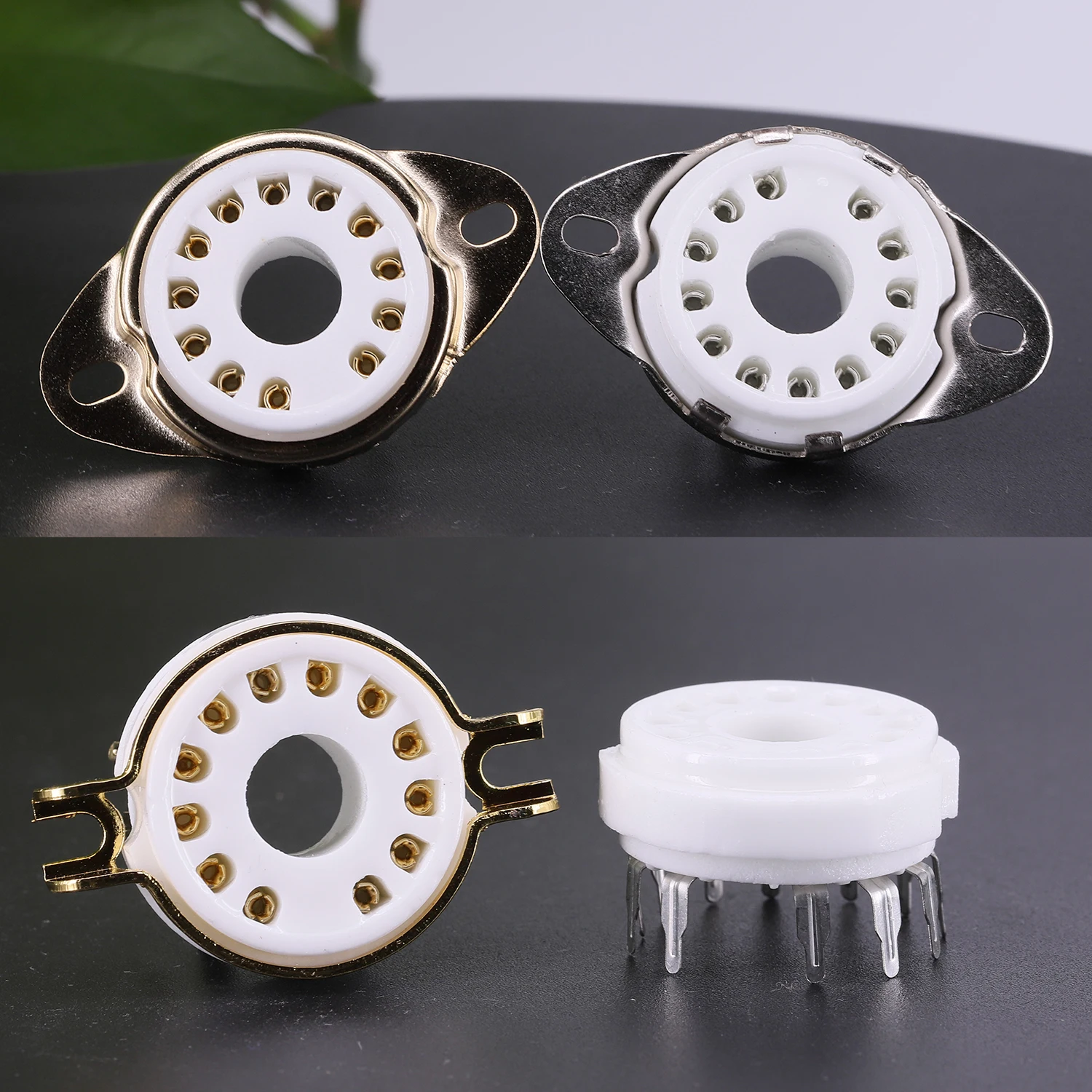 B12cチューブソケットバルブベース、オーディオ用電源ランプジャック、6hf5、6c10、6ge5、8gu7、8ac9、9mn8、6ea4、50ca10、6ca10、6ca10、12ピン、4個