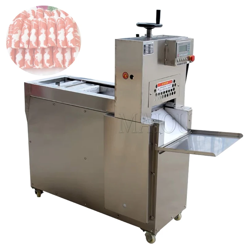 Automatic CNC  Lamb Roll Machine Electric Freeze Meat Cutting Machine Stainless Steel Mutton Rolls Cutting Machine