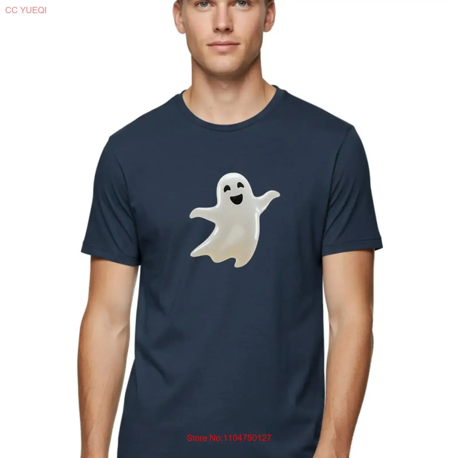 Smiling Ghost Mens T Shirt 100 Cotton Casual Summer Wear vintage Washed Top For Everyday Wear Unisex Soft homme Breathable