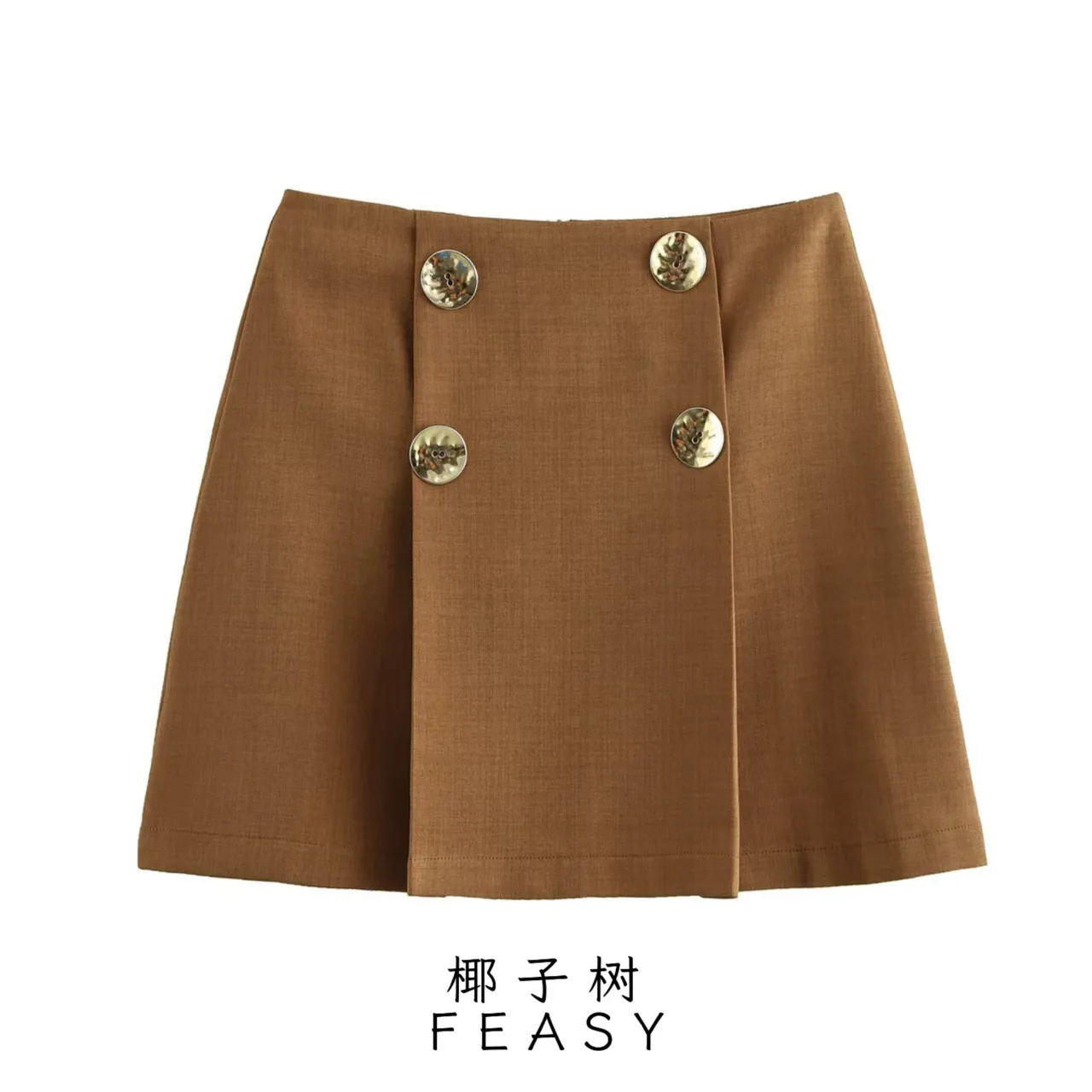 Saia plissada de emagrecimento de cintura alta feminina estilo retro para outono e inverno moda europeia e americana nova chegada