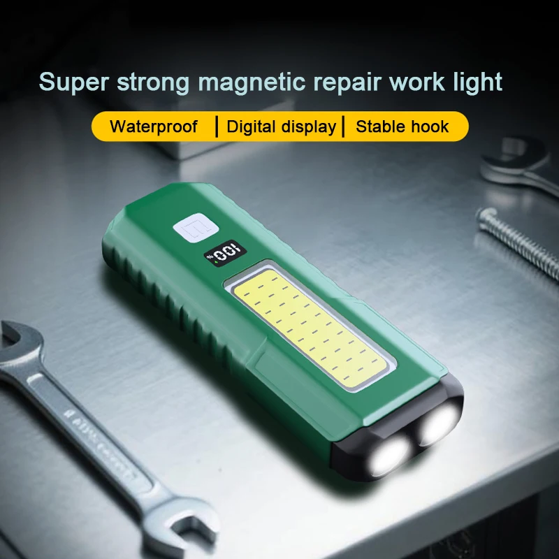

USB Charge Magnetic Attraction Flashlight Torch Bright Lighting for Auto Repair Circuit Maintenance