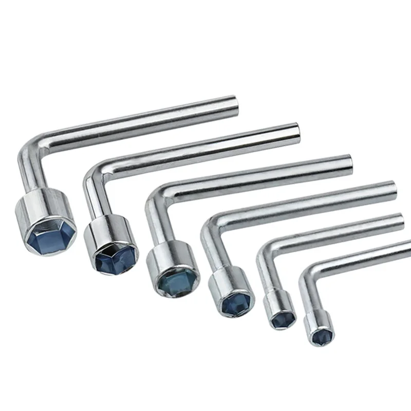 1pc Hexagonal L-shaped Screw Nut Wrench Sleeve Maintenance Tool 7mm 8mm 10mm 12mm 13mm 14mm Spanner