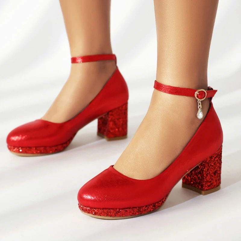 

Модные туфли-лодочки на высоком каблуке, пикантные роскошные женские туфли золотого, серебряного и красного цвета на каблуке, элегантные вечерние офисные свадебные туфли, большой размер 45