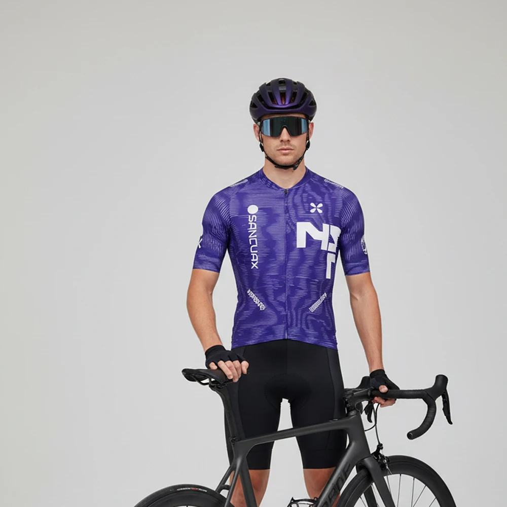 SANCUAX Neues Sommer-Radtrikot für Herren, kurzärmelig, atmungsaktiv, Rennrad-Radtrikot, modische Outdoor-Fahrrad-Sport-Shirts – Detail 2