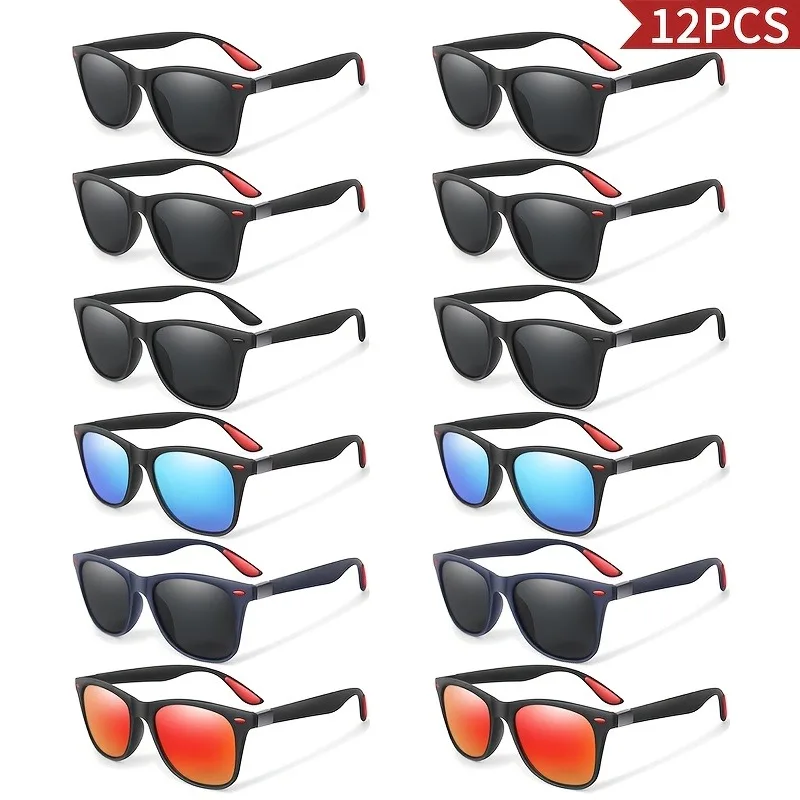 

12pcs Men's Classic Rice Nail Sunglasses Classic Simple Frame Fashion Glasses,Suitable for Women