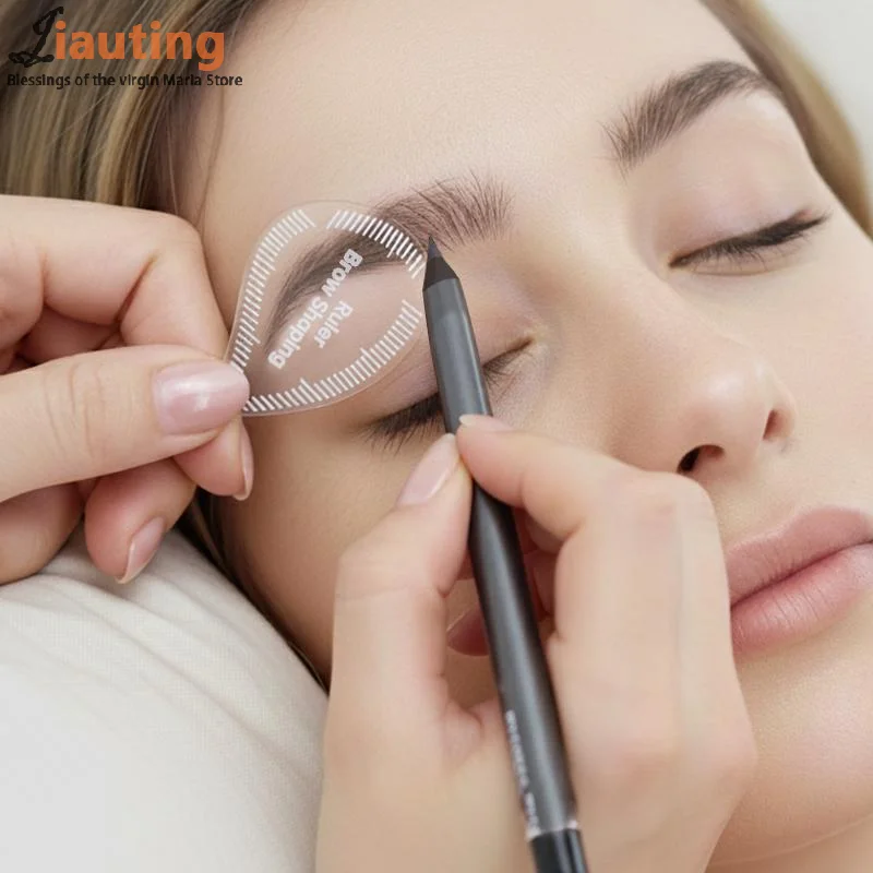 المسيل للدموع قطرة قوس الحاجب رسم الخرائط أداة 1 دقيقة الحاجب تشكيل حاكم قالب الإستنسل رسم سريع PMU الحاجب الشعر السكتة الدماغية كحل