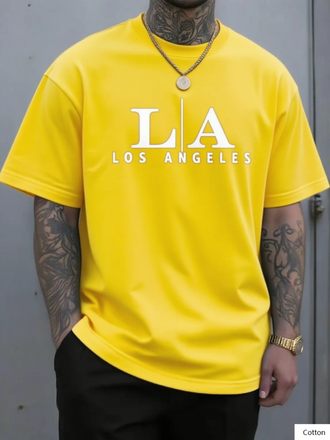 Maglietta in cotone Urban LA Los Angeles La stampa Clean LA Los Angeles rende un pezzo versatile per i viaggiatori e i viaggiatori urbani