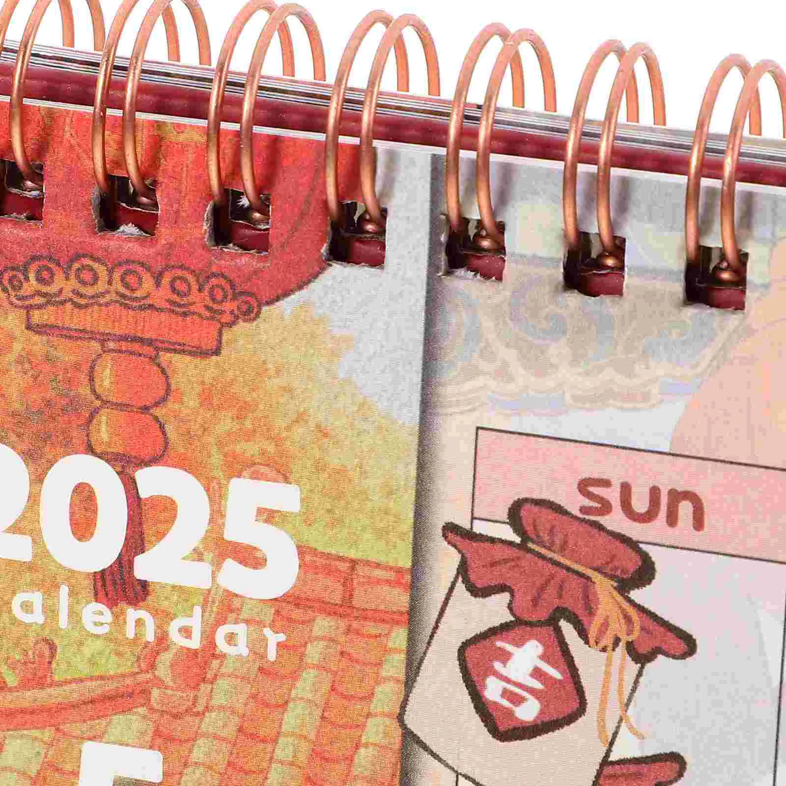 2025 Bureaukalender Kantooraccessoire Chinees Dagelijks Desktop Versieren Thema Maandelijks Creatief Spoelpapier Stijl Schilderen Flip