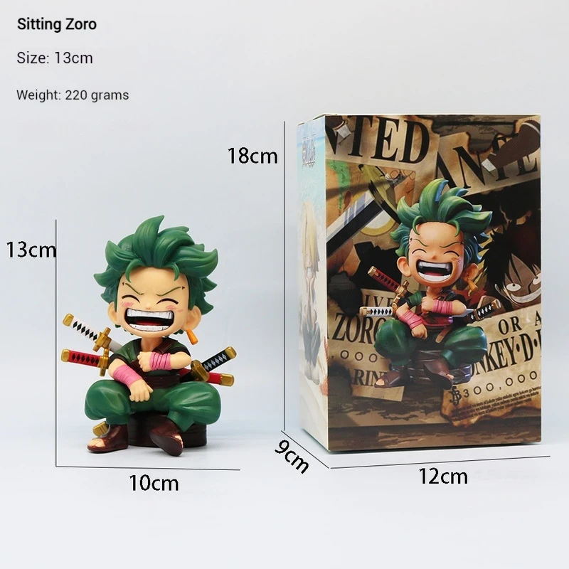 Figuras de acción de One Piece, Luffy versión Q, Sanji Zoro, modelo de muñeca, adorno de coche de juego de moda, regalo para niños