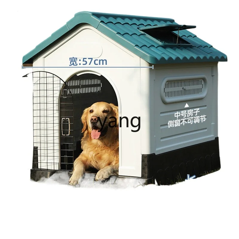 

Yjq Outdoor Rainproof Kennel Four Seasons Universal Outdoor Villa Waterproof Closed Dog Cage Large Dog